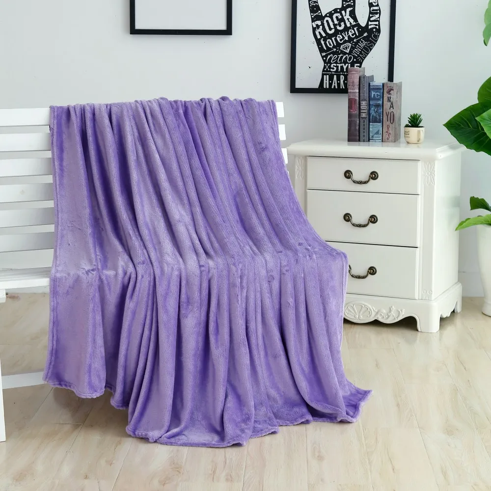 

Jagdambe Coral Fleece Blanket Solid Blue Polyester Plaid Bedsheet Single Doube Bed Queen King Size Faux Fur Blankets On The Bed