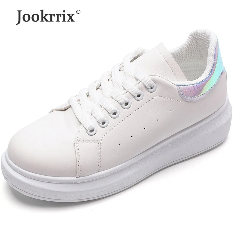Jookrrix/; женская Повседневная Белая обувь; женская модная удобная обувь на платформе; увеличивающие рост кроссовки на толстой подошве