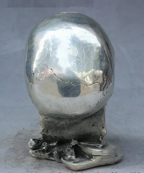 Chinese Silver Art Skull Head Human Bust Skeletons Death's Statue Figurine | Дом и сад