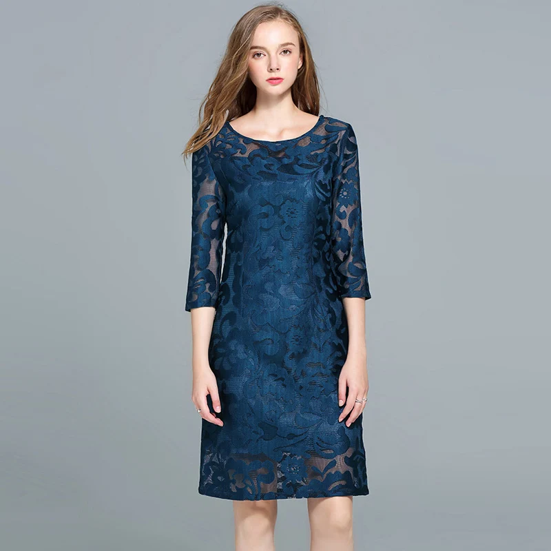 Женское короткое жаккардовое платье осеннее карандаш большого размера 5xl плюс с