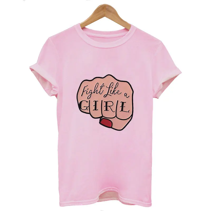 Camisetas Verano Mujer; коллекция года; модная футболка в стиле Харадзюку; футболка с надписью «Fight Like A Girl»; модная Эстетическая футболка для отдыха; Топ