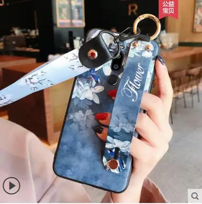 Meizu x8 чехол силиконовый роскошный китайский стиль с Ремешок для запястья