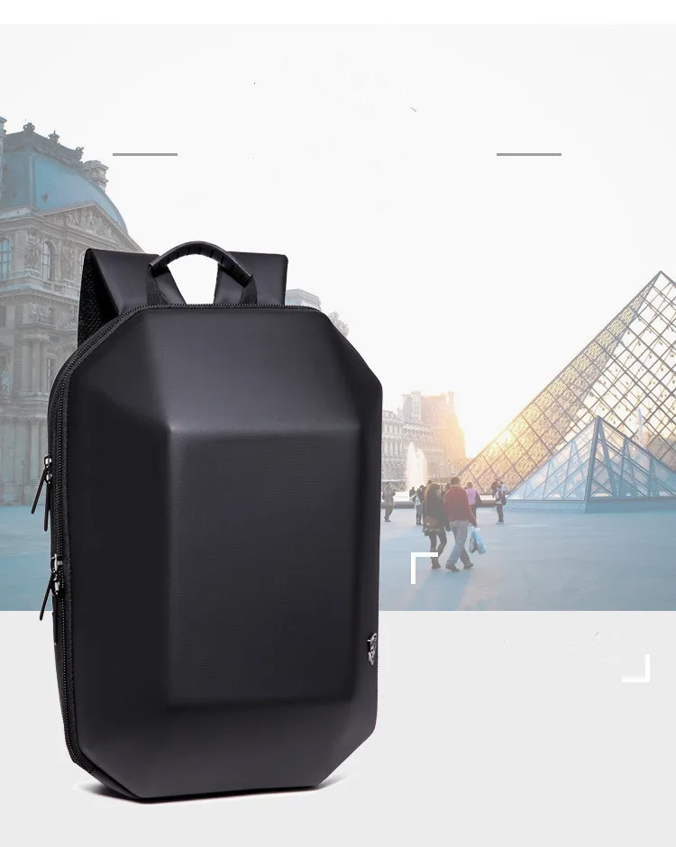Brand Men Hard Shell Backpack Anti Theft Travel Creative Alien Casual Laptop Waterproof Back Pack Teenage School Bags Boy OZUKO