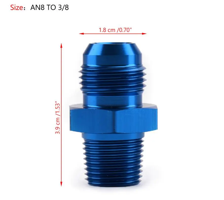AN8 TO 3 8NPT Areyourshop автомобильный 1 шт. AN4 AN6 AN8 AN10 AN12 NPT прямой Мазут Воздушный шланг фитинг Мужской адаптер синий авто аксессуары - Цвет: AN8 TO 3 8NPT