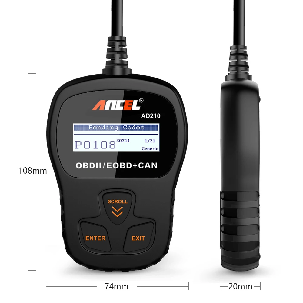ANCEL AD210 OBD2 Автомобильный сканер OBD Код считыватель Erase ошибки нескольких языков автомобиля диагностический инструмент обновление бесплатно