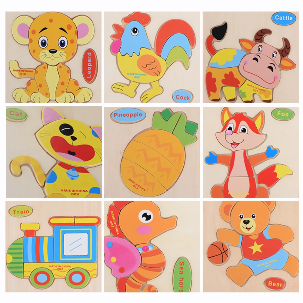 Fulljion Обучающие Развивающие деревянные игрушки 3d головоломка детский подарок