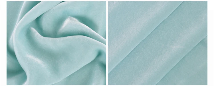 24 water blue 1 метр шелковая велюровая ткань для шитья бархатная ткань однотонная ткань элегантная telas жир четверти стеганая для лоскутного шитья ширина 55 дюймов - Цвет: 24 water blue