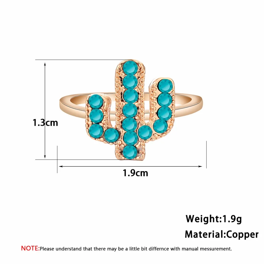 Женское кольцо С КАКТУСОМ с синим фианитом | Украшения и аксессуары