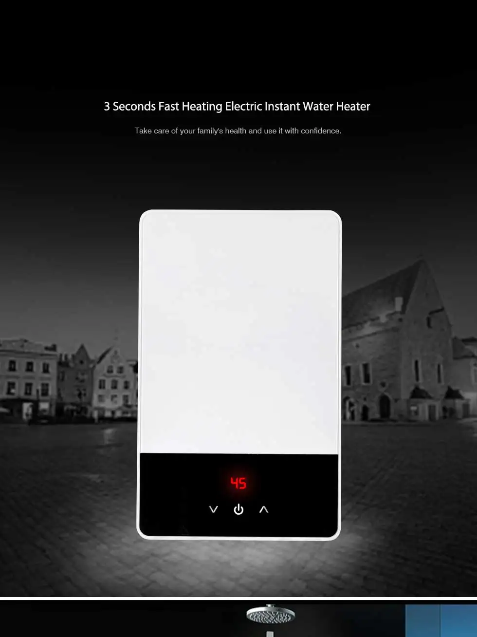 5500W Bathroom Instant Shower Heater Hot Water Heater Kitchen Induction Heaters Touch Heating Calefactor Electrico Faucet 220V