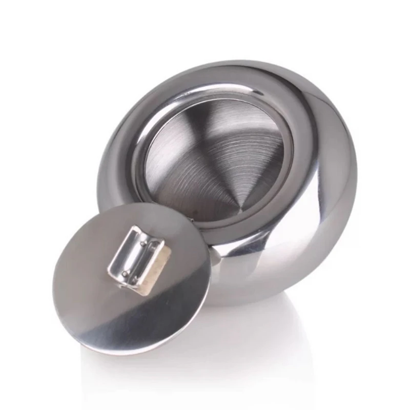 Пепельница из нержавеющей стали в форме барабана и крышки с подставкой