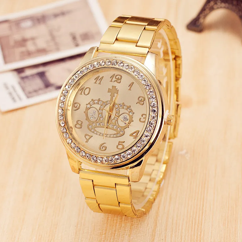 Перевозка Груза падения Супер Продавец Оптовая Цена Золотой Сплав Женские Часы