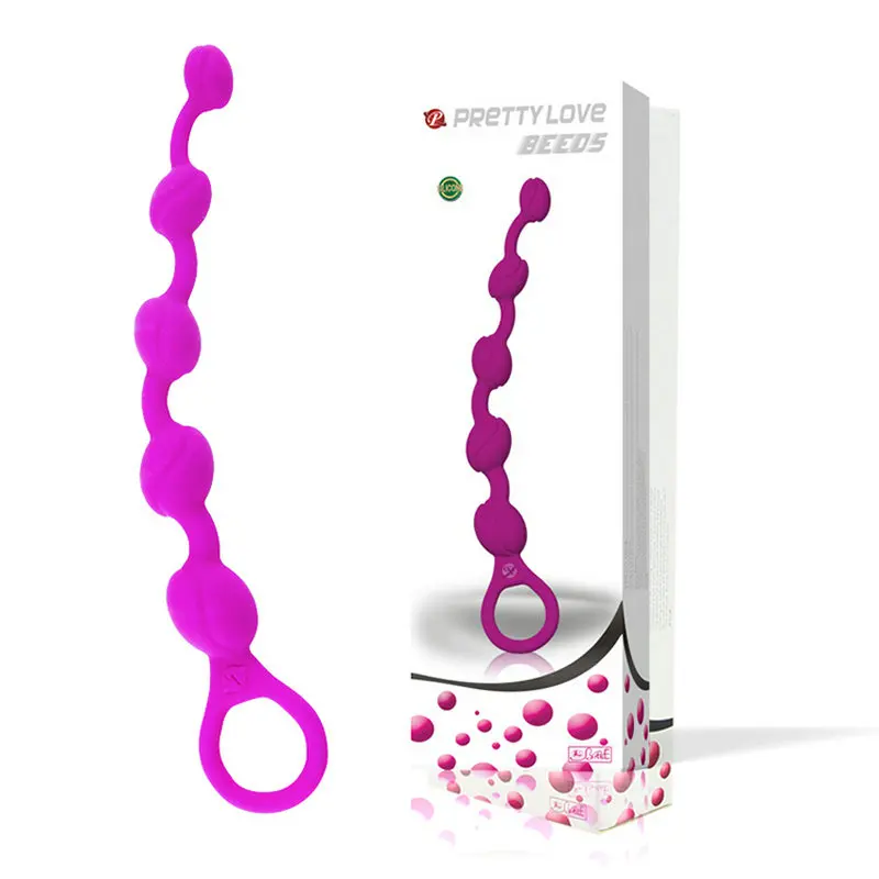 Prettylove унисекс 5 бусин Анальная пробка &amp киска массажеры для тела с ручным