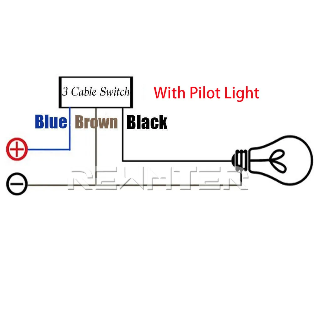 

7/8'' 22mm Handlebar Headlight Fog Light ON-OFF-ON Button Switch 12V 16A Waterproof Motorcycle