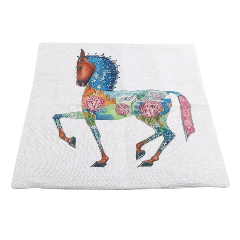 

Наволочка для автомобильного дивана, подушка из хлопка и льна, с абстрактным изображением животных, собак, кошек, совы, лошадей, домашний декор