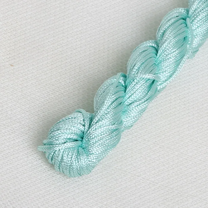 Light Blue 24 метра 1 мм Разноцветные нейлоновые черные атласные китайские узлы шелковистый шнур макраме плетёная нить Шамбала - Цвет: Light Blue