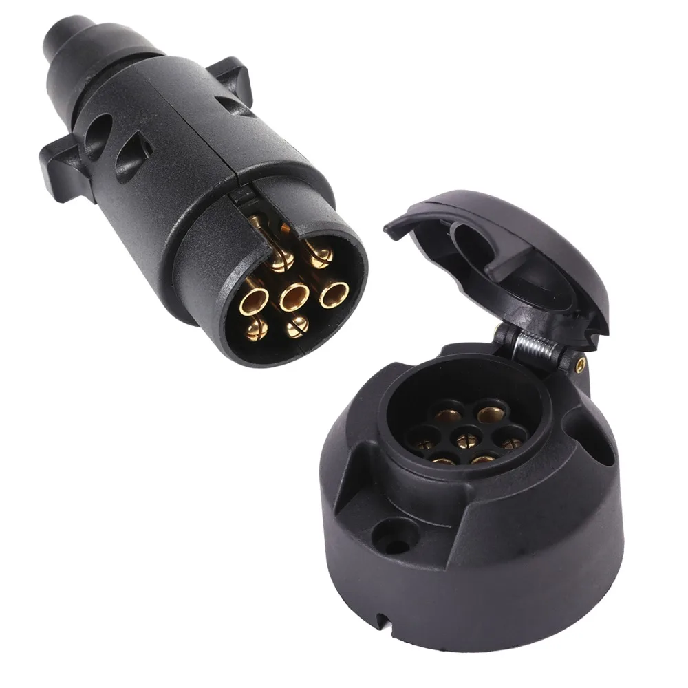 12 В 7-контактный разъем мужской прицепа адаптера соединителя способ ядро грузовика rv автомобиль аксессуар фургон женский пластиковый разъем электротяги на.