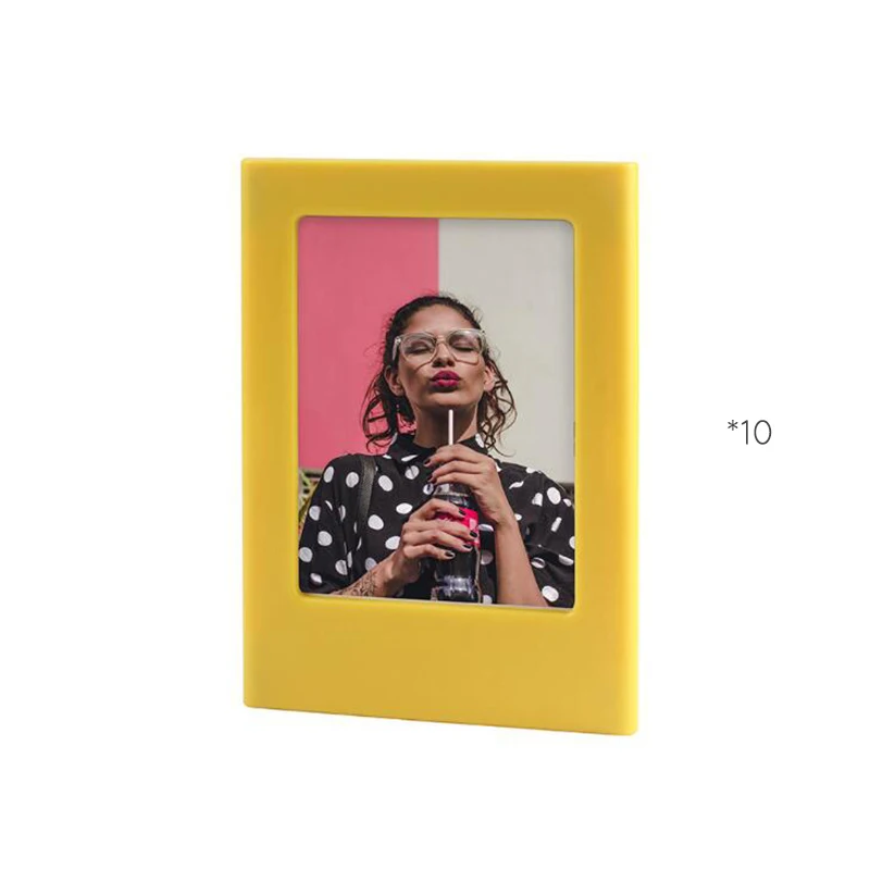 10 Yellow Магнитный альбом для Fujifilm Instax Mini 8 8+ 9 25 26 50 70 90 серии камеры 3 дюймов 10 цветов наклейки на холодильник украшение стола - Цвет: 10 Yellow