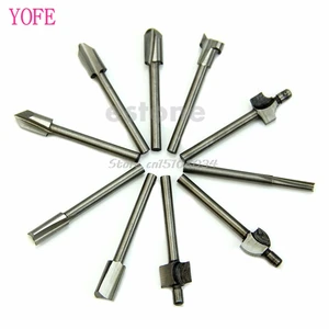 Фасонные фрезы HSS для фрезерования древесины, набор вращающихся инструментов Dremel, 10 шт., 18 дюйма, 3 мм, S08, оптовая и Прямая поставка