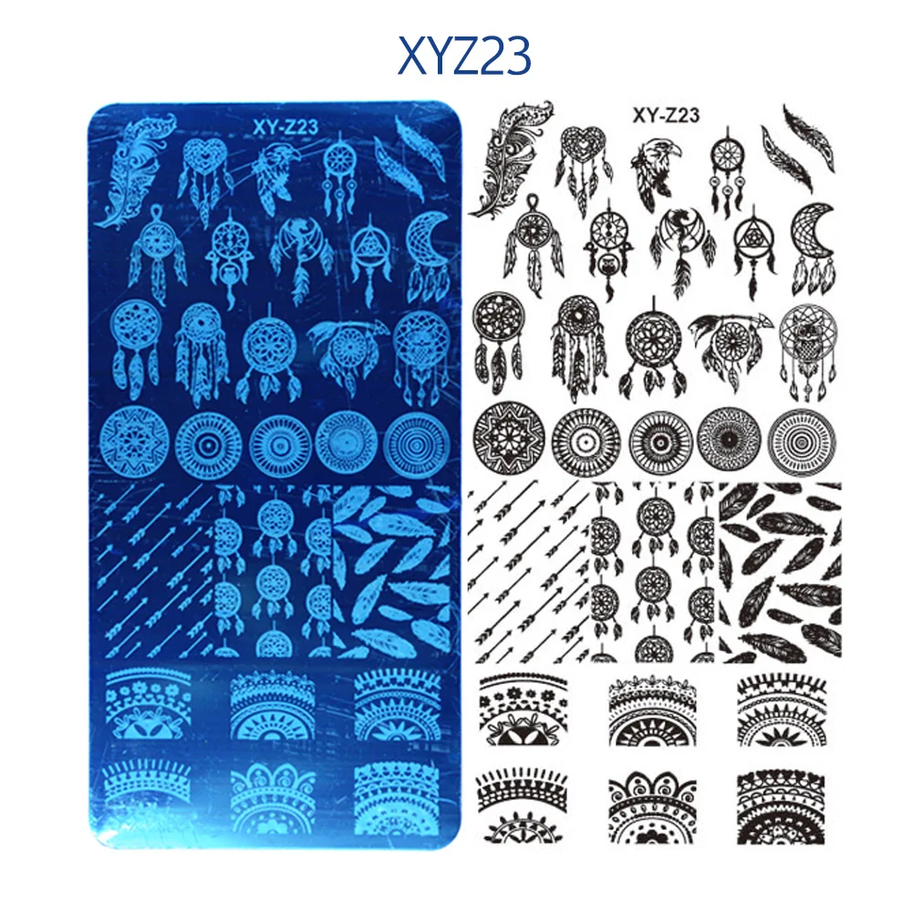 Шаблоны тиснения ногтей 3 шт. шаблоны с цветочной геометрией штампы для набор