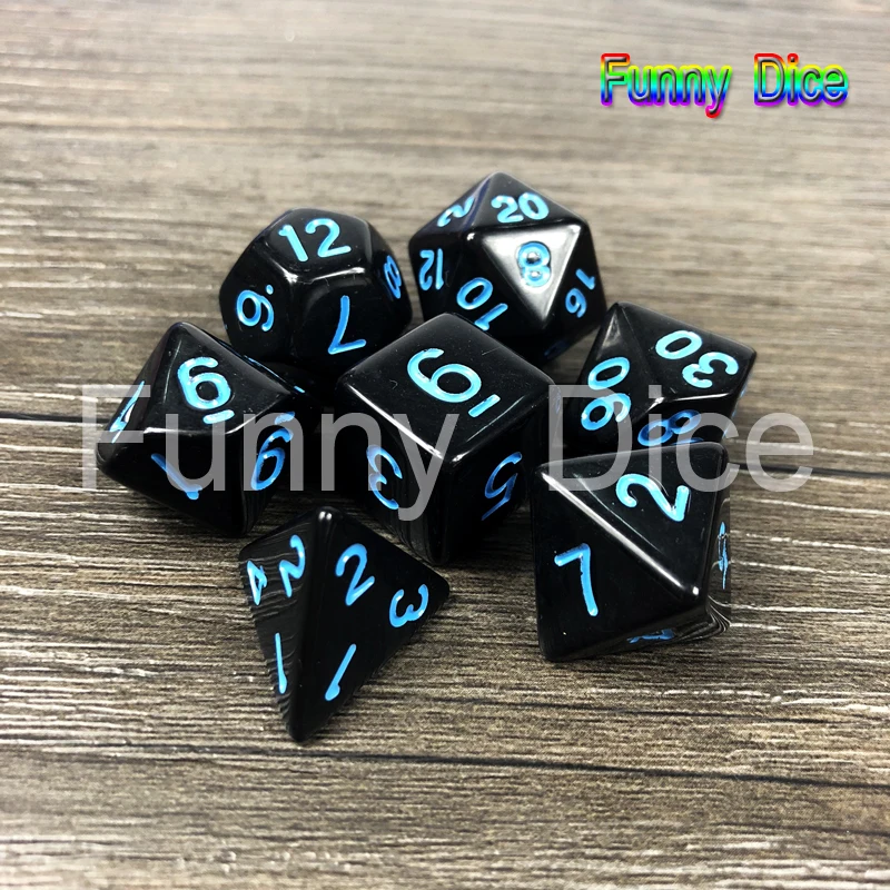 Отдых на открытом воздухе 7 шт./компл. кости многогранные d4 d6 d8 d10 d12 d20 игры 10 цветов Набор Игральный костей