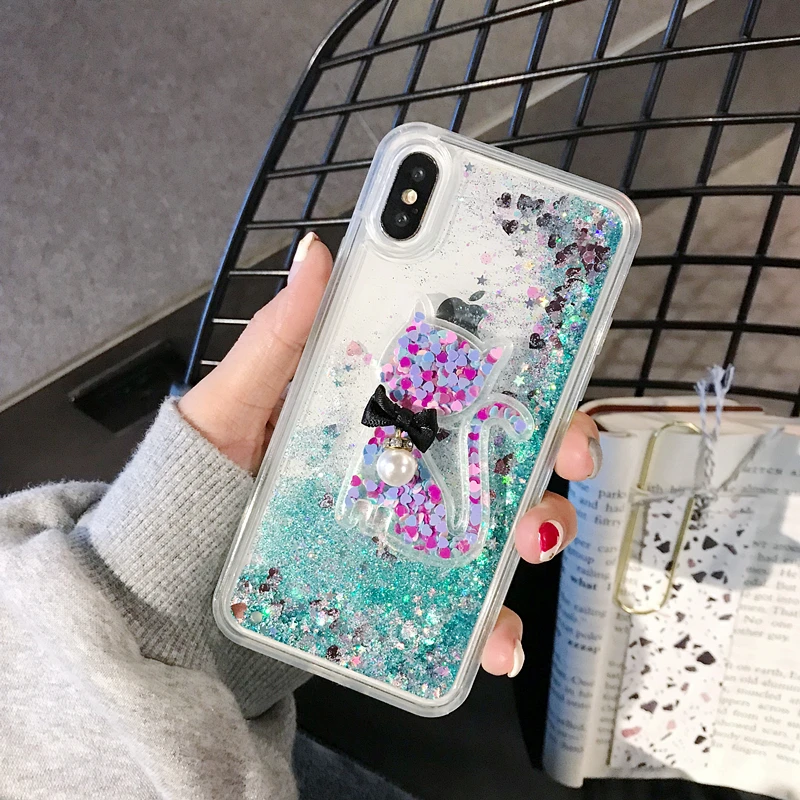 Чехол для телефона Kelibo с зыбучим песком iPhone X 7 8 Plus чехол 6 6s XR XS Max блестящий