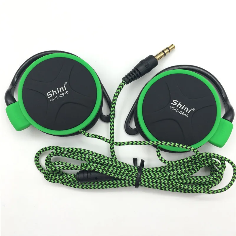 Green No Mic Наушники Shini Q940, 3,5 мм, гарнитура, Заушник, наушники для Mp3 плеера, компьютера, мобильного телефона, наушник для телефона - Цвет: Green No Mic