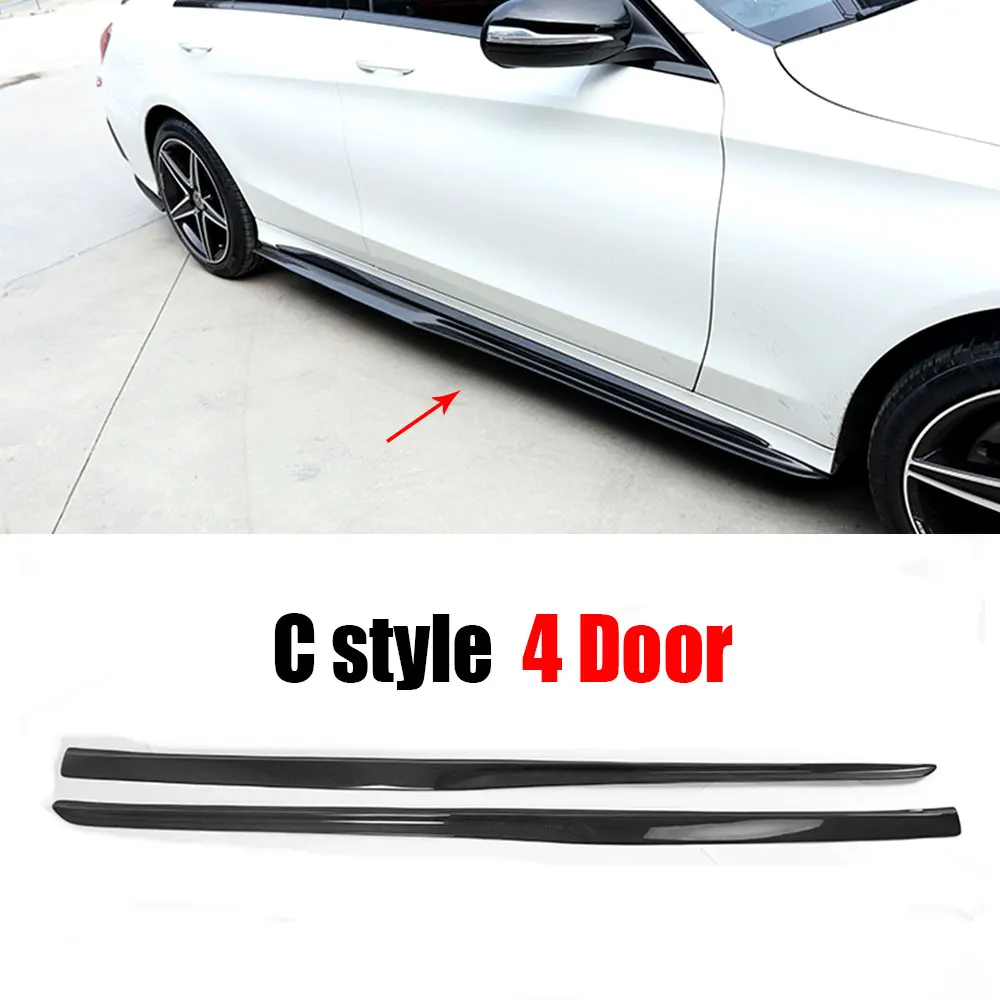 Боковые юбки из углеродного волокна класса в защита для губ Mercedes Benz W205 C205 C63 AMG C200