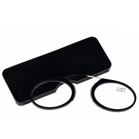 Guanhao титана магнитные очки для чтения с Чехол Зажим Для Носа Круглый Оптические очки диоптрий рецепт очки для чтения
