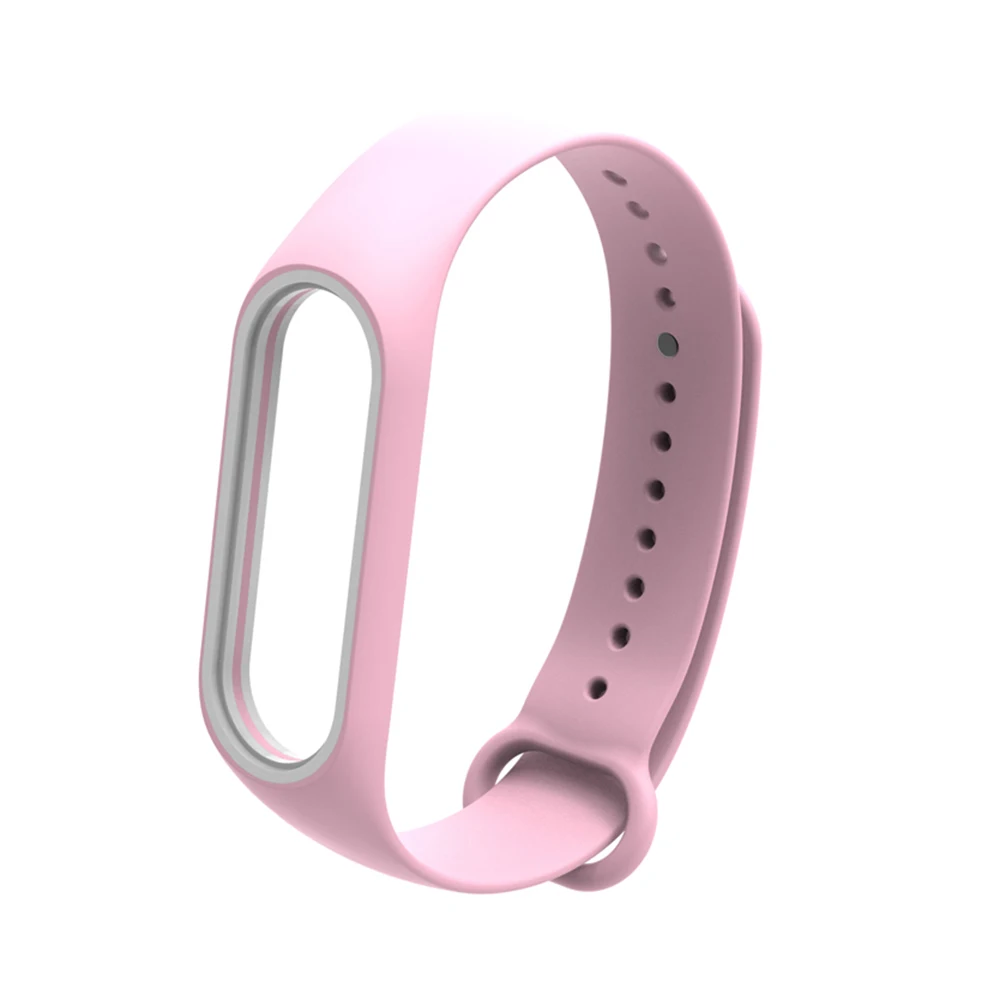 Розовый Сменный ремешок на запястье для Xiao-Mi Band 3/4 общие умные часы с усилением кольцо Шагомер Браслет замена - Цвет: Розовый