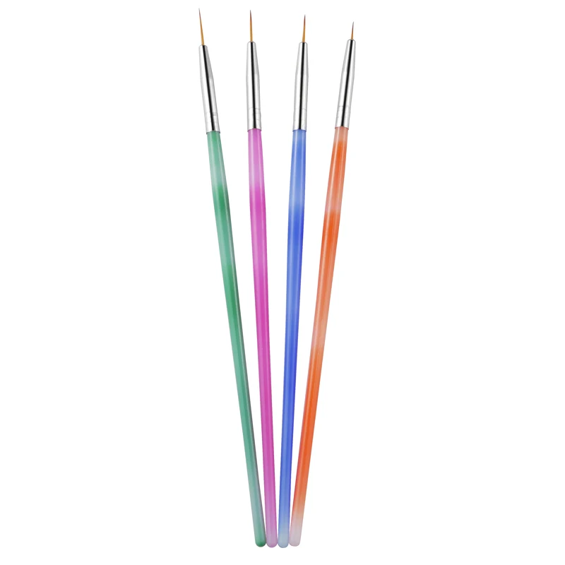 7/9/11/15 мм Красочные Nail Art Кисти вкладыш для рисования с подробным описанием Цветок Ручка Маникюр для Ультрафиолетовый гель, украшение насадки для инструментов набор
