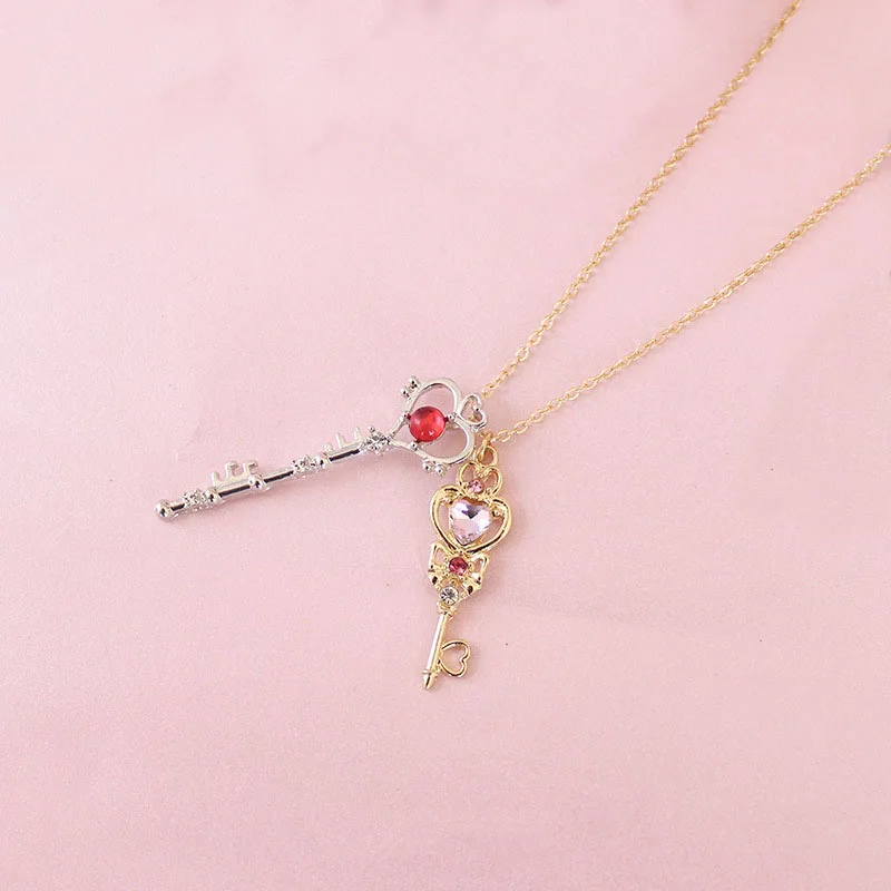 Сейлор Мун, 25-я годовщина, космическое сердце, компактное сердце, луна, Артем, медальон-звезда, палочки, ювелирное изделие, ожерелье, серьги, косплей - Цвет: 3