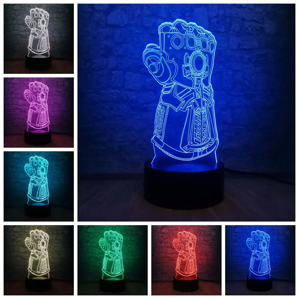 Marvel Legend Мстители Тор Тано Халк 3D светодиодный светильник на батарейках USB настольная лампа подростковый декор для детской комнаты подарок на день рождения