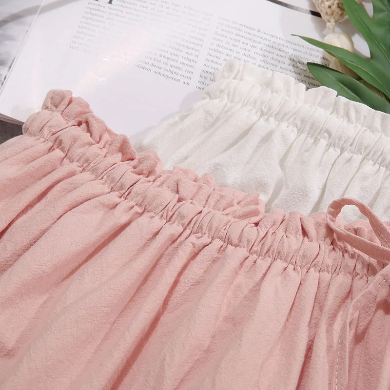 Женская льняная юбка летняя винтажная трапециевидная хлопковая в стиле ретро с