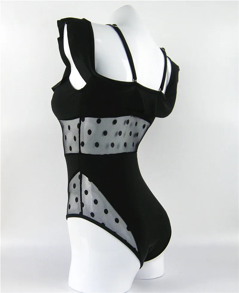 Сексуальный цельный купальник женский сетчатый бикини с бретельками
