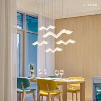 led seagul pendant lighting bar dining room table kitchen island lustre suspension art deco white hanging lamp fixtures