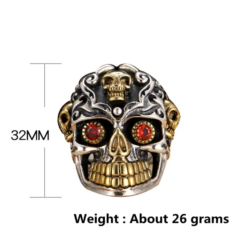 Мужское кольцо в виде черепа из серебра 925 пробы 26 г|skull rings for men|skull ringring |