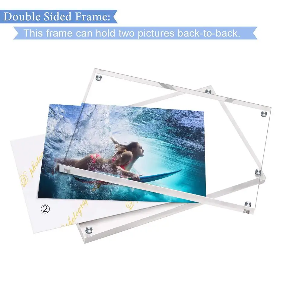 Высокая четкость акриловые фоторамки на столе сильная Магнитная кристальная