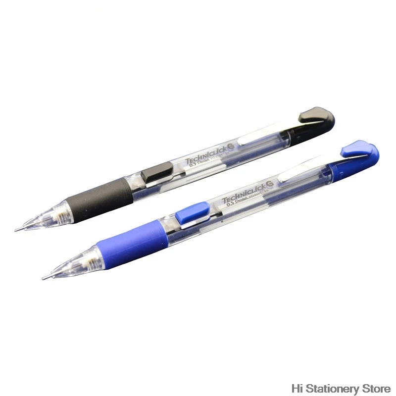 Pentel Tecniclick PD305T механический карандаш 0,5 мм свинцовое боковое действие Япония черный/синий цвет - Цвет: 2Pcs Each Color 1PC