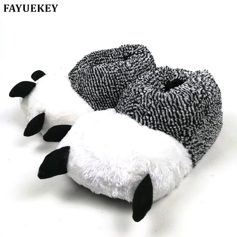 FAYUEKEY/2 цвета; сезон осень-зима; теплые домашние плюшевые тапочки в виде лап; теплые мягкие хлопковые тапочки в виде когтей медведя; домашняя обувь