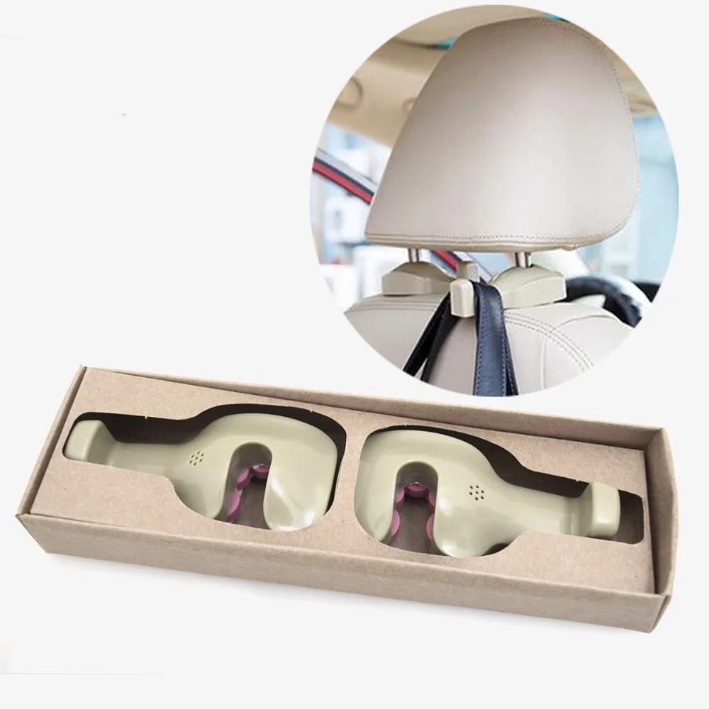 

10pcs Universal Seat Headrest Hook Hanger Organizer for Suit Coat Shopping Bag Beverage Drinking Bottle Vehicle Interior(Beige)