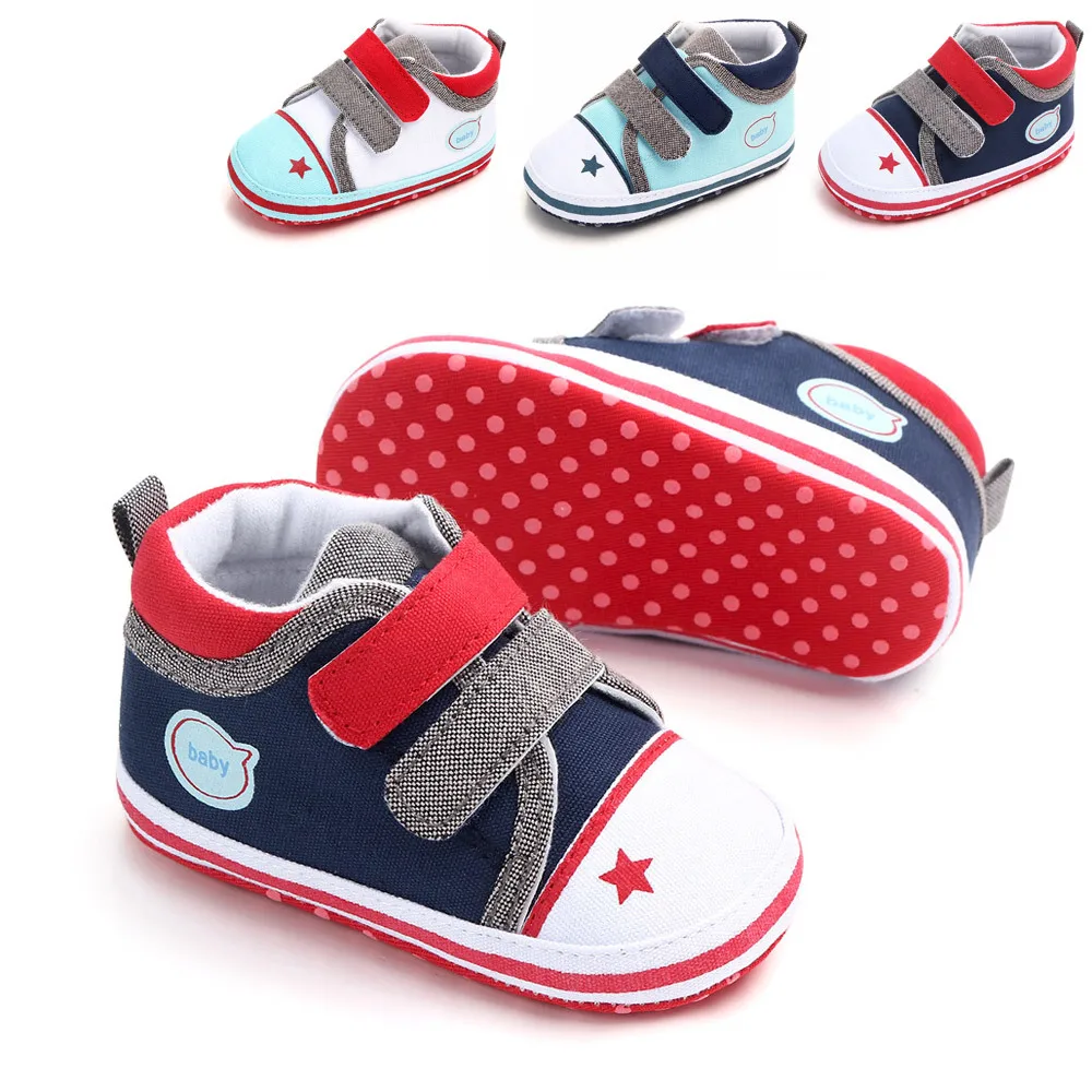 Парусиновая обувь для новорожденных милые повседневные Мультяшные ботинки на