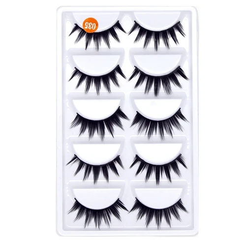 C-03 CLOTHOBEAUTY накладные ресницы 5 пар натуральные накладные ресницы ручной работы мягкая невидимая лента, Длинные/толстые многоразовые для макияжа(с - Цвет: C-03
