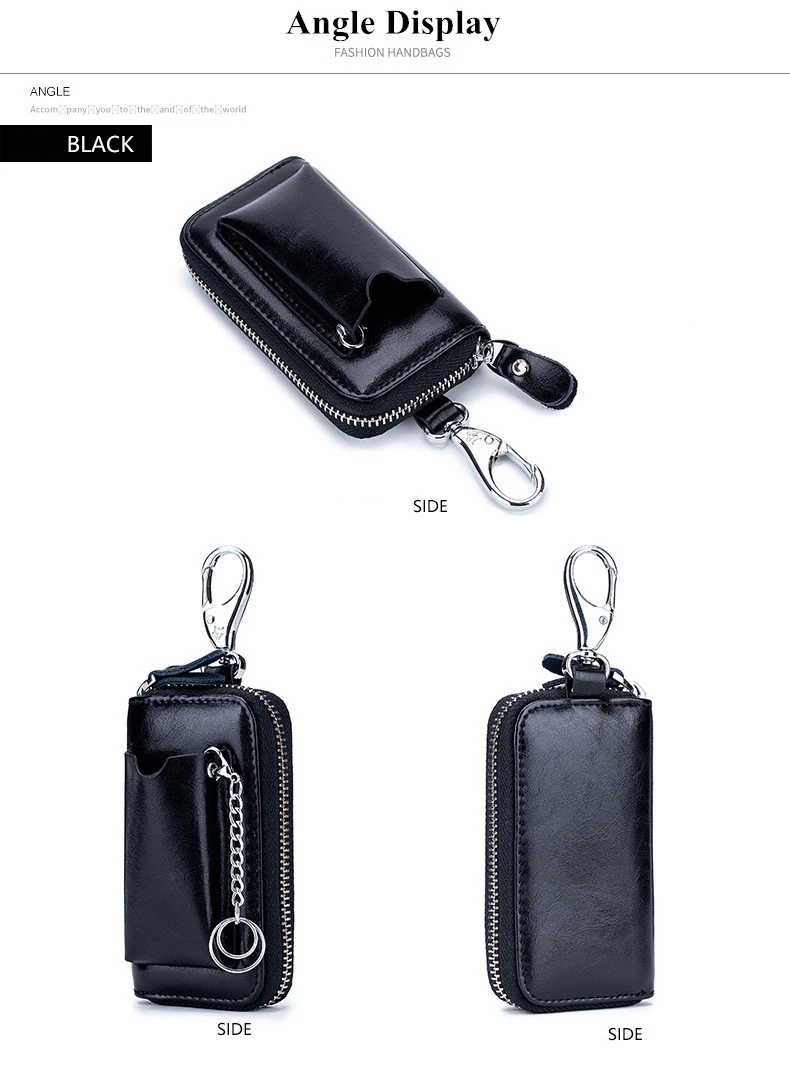 SOUTH GOOSE New Fashion Men Car Key Holders Genuine Leather Multifunction Zipper Home Key Case Housekeeper Women Key Coin Purse