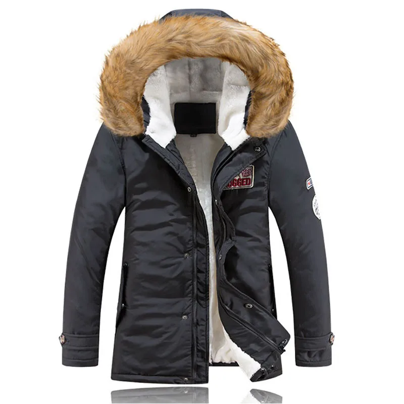 Новинка 2017 Зимняя парка длинная мужская повседневная куртка с воротником зимние