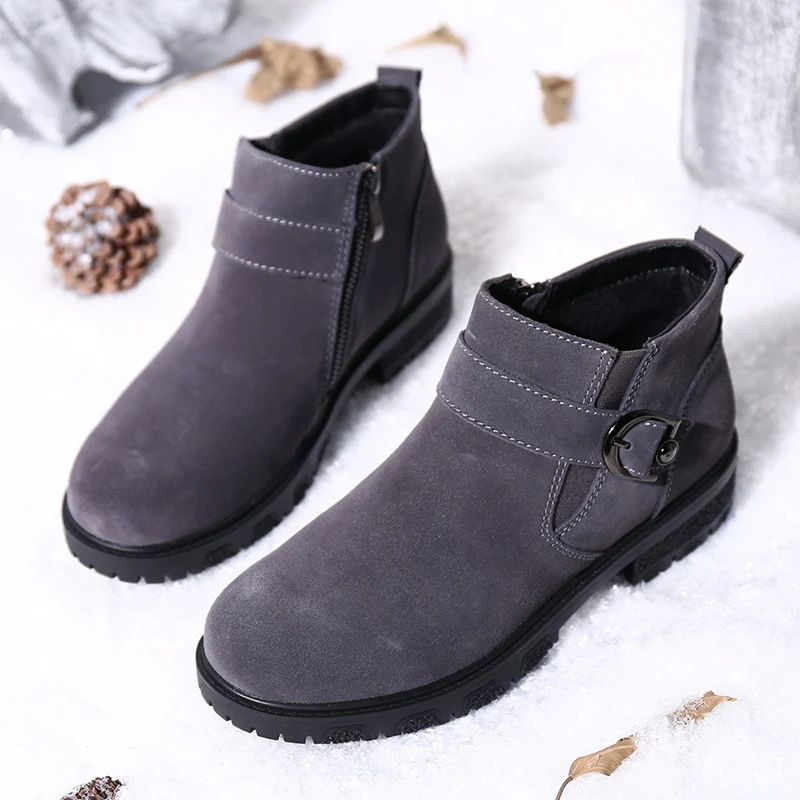 Новинка Лидер продаж стильные модные женские ботинки кожаные водонепроницаемые