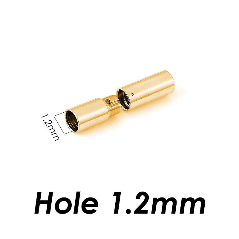 Gold 1.2mm 2 шт./лот Высокое качество нержавеющая сталь ювелирный разъем кожаные застежки для DIY кожаный шнурок для Подвески Браслеты Изготовление ювелирных изделий - Цвет: Gold 1.2mm