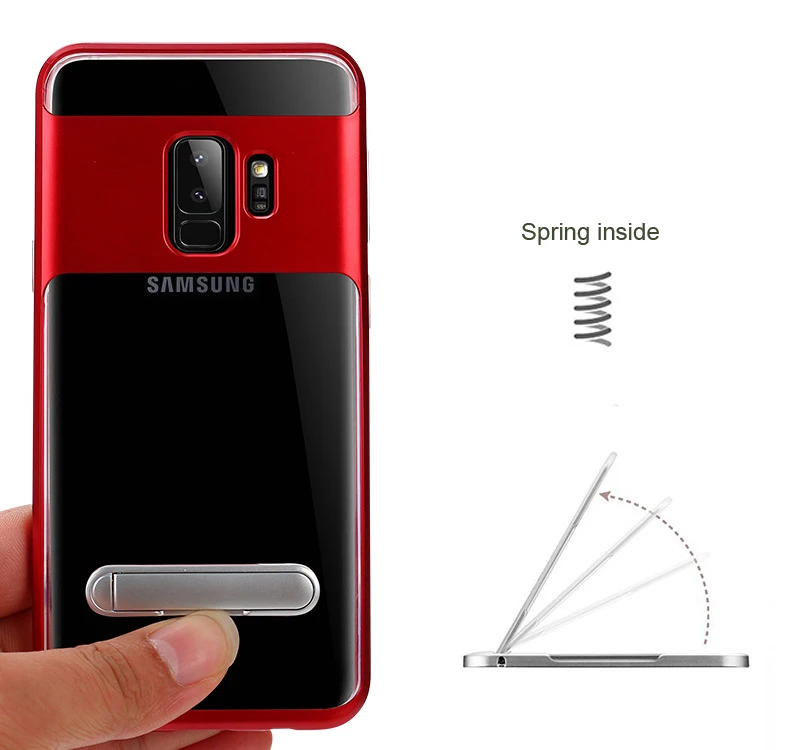 Чехол CAPSSICUM с подставкой, прозрачный чехол для samsung Galaxy S9 S9 Plus, PC, TPU, гибкая задняя крышка с подставкой, оболочка S9Plus