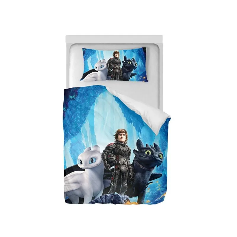Комплект постельного белья Как приручить дракона 3D печать пододеяльников для