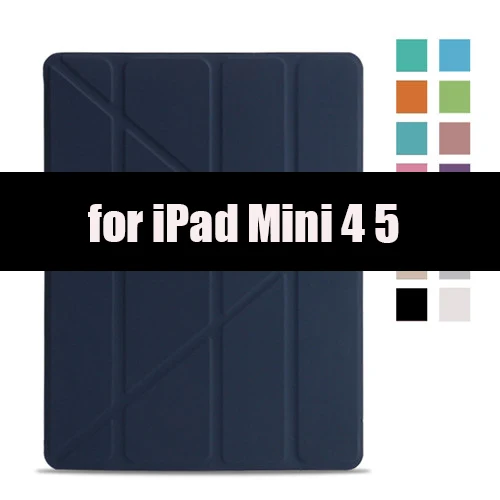 ТПУ Мягкий смарт-чехол для Ipad mini 4 5, Aiyopeen флип-подставка из искусственной кожи авто Пробуждение/спящий чехол для Ipad mini 1 2 3 Чехол - Цвет: Dark Blue-45