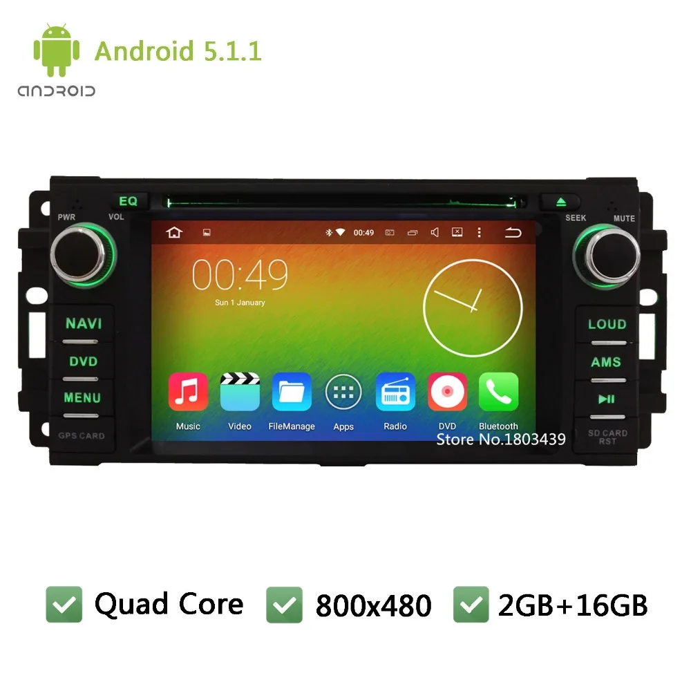 Quad Core Android 5.1.1 WIFI USB Car DVD Player Radio Stereo Screen For Jeep Wrangler/Chrysler Sebring 300C/Dodge RAM Challenger |